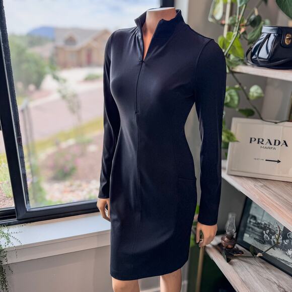 Athleta Black Delancey Skyline Dress-Pockets-UPF 50-Women’s Small-Sculptek Knit - Picture 5 of 11